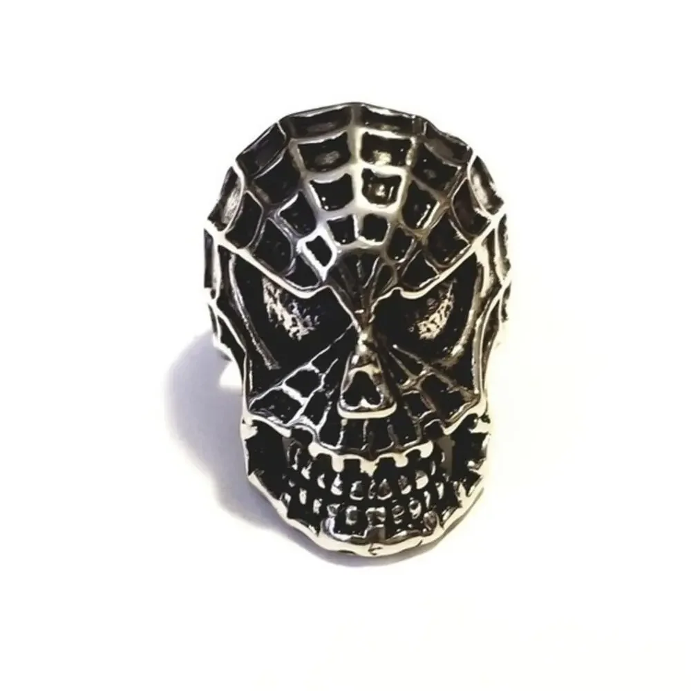 Men’s 316L stainless‎ steel skull biker hypoallergenic ring size 12